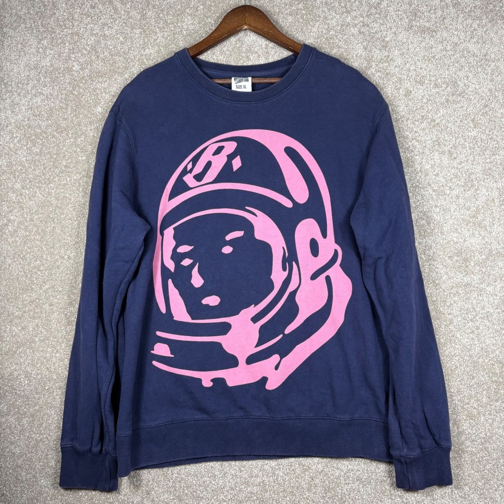 Billionaire Boys Club Navy Blue Pink Astronaut Graphic Sweatshirt Mens XL